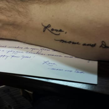 Turnpike Tattoo & Body Piercing - Not complicated, not elaborate, but a nice match of the signature that I wanted on mom and dad's anniversary. - Tattoo Near Me - Meriden, Connecticut Turnpike Tattoo & Body Piercing - Not complicated, not elaborate, but a nice match of the signature that I wanted on mom and dad's anniversary. - Tattoo Near Me - Meriden, Connecticut