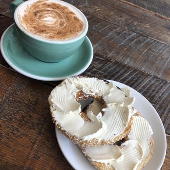 Café Nocturne - Chai Latte and bagel & cream cheese - Cafes Near Me - Montreal, Quebec Café Nocturne - Chai Latte and bagel & cream cheese - Cafes Near Me - Montreal, Quebec