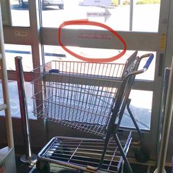 Walgreens - Is this safe, in the event of an emergency, blocking an exit?