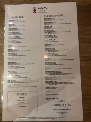 Menu photo 1 Sushi Ya Anchorage, AK Menu photo 1 Sushi Ya Anchorage, AK