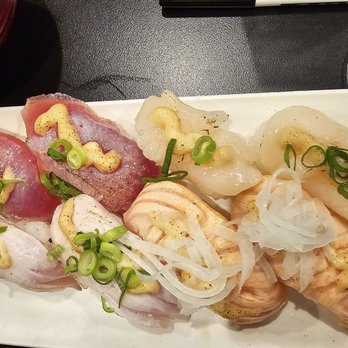 Ahi & Vegetable- Ewa Beach - Aburi (torched) - ahi, hotate (scallop), hamachi, salmon - Sushi Bars Near Me - Ewa Beach, Hawaii