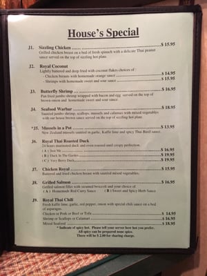 Menu photo 4 Royal Thai Oriental Restaurant Punta Gorda, FL