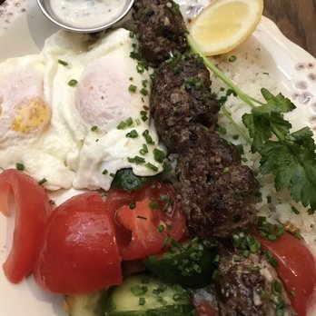 Aba - Restaurant Week 2020 - Lamb and Beef Kefteh with fried egg and dill rice - Mediterranean Near Me - Chicago, Illinois Aba - Restaurant Week 2020 - Lamb and Beef Kefteh with fried egg and dill rice - Mediterranean Near Me - Chicago, Illinois