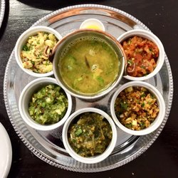 Cafe D Taj - Vorta Thali... Tomato, Shrimp, Eggplant, Seem, Potato and Daal