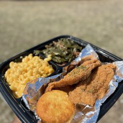 Angelea's Soul Food Kitchen - Catfish Fillets Mac and Cheese Collard Greens