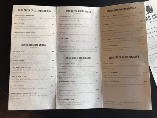 Menu photo 7 Bear Creek Distillery Denver, CO Menu photo 7 Bear Creek Distillery Denver, CO