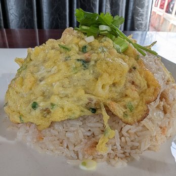 Thai Diamond BBQ - Crab fried rice with eggs over the top. - Thai Near Me - Glendora, California