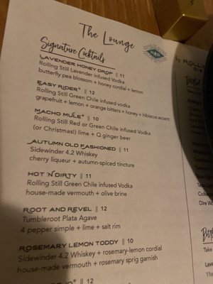 Menu photo 4 Rolling Still Distillery and Lounge Taos, NM
