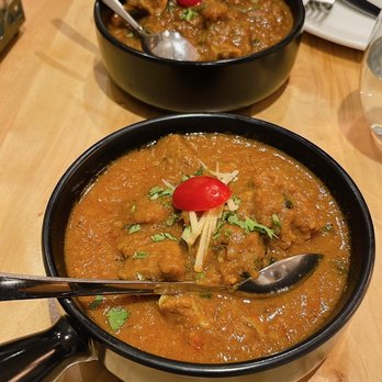 Cumin Kitchen - Fine Indian Cuisine - Goat Masala (back, spicy) and Lamb Roghanjosh (front, mild!) - Indian Near Me - Toronto, Ontario