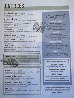 Menu photo 1 Pagosa Peak Pagosa Springs, CO Menu photo 1 Pagosa Peak Pagosa Springs, CO