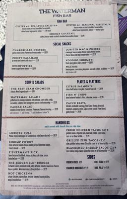 Menu photo 1 The Waterman Fish Bar Charlotte, NC Menu photo 1 The Waterman Fish Bar Charlotte, NC