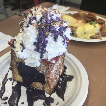 Button Up Cafe - Ube Stuffed French Toast - Breakfast & Brunch Near Me - Pearl City, Hawaii Button Up Cafe - Ube Stuffed French Toast - Breakfast & Brunch Near Me - Pearl City, Hawaii