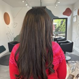 Balayage hair, toner/ gloss, k18