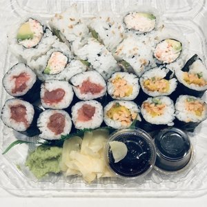 Photo of Sushi House - Palo Alto, CA, United States. Two of my Go Tos done very well: Tekka Maki (maguro roll) and Natto maki (includes takuan inside). Calif roll for the little kids...