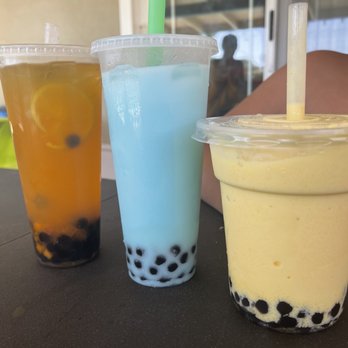 Aloha Express - Aloha Blue Hawaii, Mango Smoothie, and a Jasmine Peach tea! - Hawaiian Near Me - Visalia, California