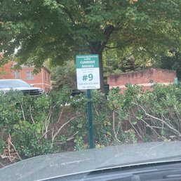 Numbered spots for curbside service