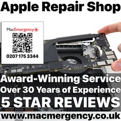 MacEmergency Apple Mac Repairs London - Apple Repair Store London - Mac Repairs with over 35 years of experience - Data Recovery & Liquid Spillage Repair - Call 0207 175 3344 now