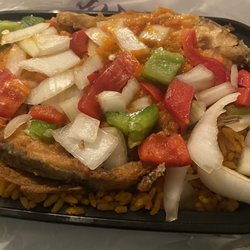 Agama Kitchen & Restaurant - Jollof rice with fish and vegetables. Very good