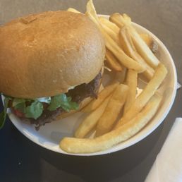 Burger and fries Burger and fries