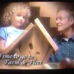 BLAIN'S FARM & FLEET - Janesville, WI - Samantha S. and her "fake dad"  in a commercial for Blains.