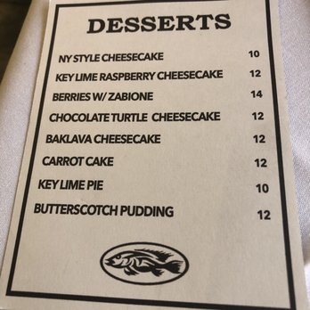 Tin Fish Boca - Dessert menu - Seafood Near Me - Boca Raton, Florida