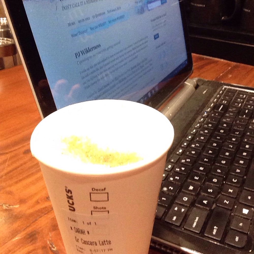 Starbucks - Cascara latte (made with an extra sprinkling of love! See the heart?!) Working on mapping out the PJ Wilderness. www.makesmewander.com - Coffee & Tea Near Me - Torrance, California