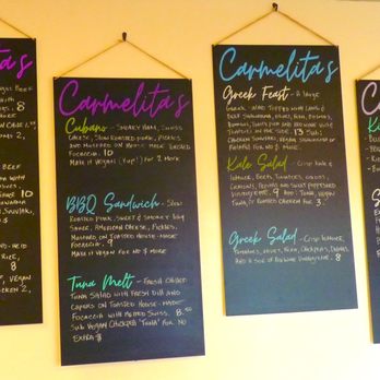 Carmelita's - the menus on the wall - Greek Near Me - Santa Fe, New Mexico