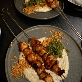 Loreto - The octopus brocheta!!! Must order!! In the back are the scallops..good too, but if you had to choose, go with the octopus! - Seafood Near Me - Los Angeles, California Loreto - The octopus brocheta!!! Must order!! In the back are the scallops..good too, but if you had to choose, go with the octopus! - Seafood Near Me - Los Angeles, California