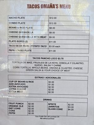 Menu photo 1 Omanas Pomona, CA Menu photo 1 Omanas Pomona, CA