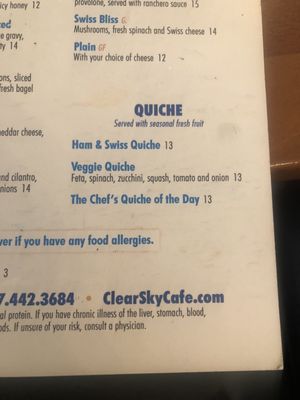 Menu photo 2 Clear Sky Cafe Clearwater, FL