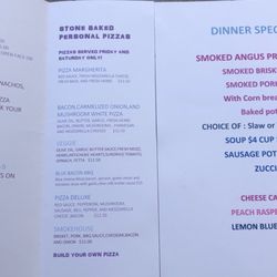 Sugarloaf - Menu changes depending on the day of week