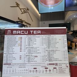 Macu Tea - Macu tea menu