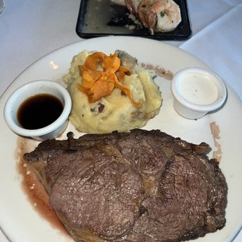 Chart House - Chart House Herb Crusted + Slow Roasted Prime Rib (~$35) with 3 potato garlic mash and shrimp scampi (+$10) - Seafood Near Me - Weehawken, New Jersey Chart House - Chart House Herb Crusted + Slow Roasted Prime Rib (~$35) with 3 potato garlic mash and shrimp scampi (+$10) - Seafood Near Me - Weehawken, New Jersey