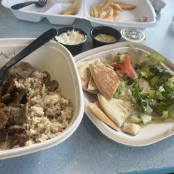 Greek on Wheels - Lamb gyro Bowl and gyro ( almost all gone... forgot to take the pic before we split our food)