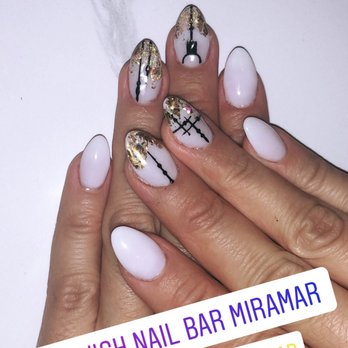 Lavish Nail Bar - Dipped nails with design - Nail Salons Near Me - Miramar, Florida