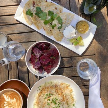 Lula Cafe - Quesadilla,spaghetti and side of beets - New American Near Me - Chicago, Illinois