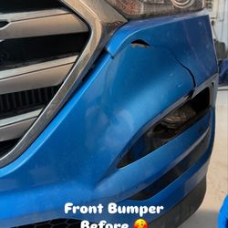 Bumper King Autobody - Before. Front bumper damage