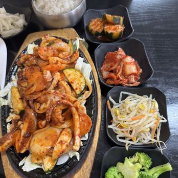 Hana Garden - Spicy squid with side dishes - Korean Near Me - Sparks, Nevada Hana Garden - Spicy squid with side dishes - Korean Near Me - Sparks, Nevada