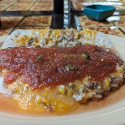 Nuestra Cocina - Bean Egg and Cheese Breakfast Taco.