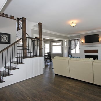 River Forest Raw Wood Floor Installation Using Ebony Stain And