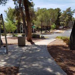 The Lakes Fitness Trail - Walking clockwise on the Lake East Drive segment where there are a sufficient amount of pine trees providing shade.