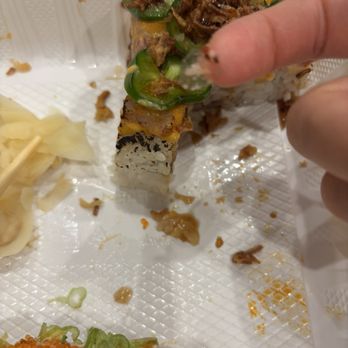 Sora Sushi - Found hard skin or plastic in my sushi roll! - Japanese Near Me - Hermosa Beach, California Sora Sushi - Found hard skin or plastic in my sushi roll! - Japanese Near Me - Hermosa Beach, California