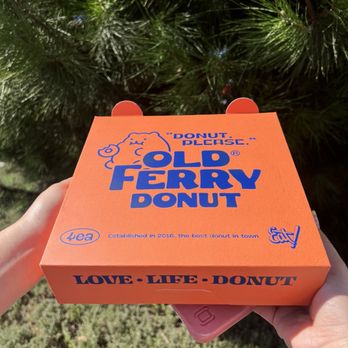 Old Ferry Donut - box packaging - Donuts Near Me - San Gabriel, California Old Ferry Donut - box packaging - Donuts Near Me - San Gabriel, California
