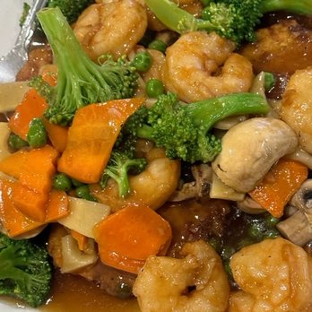 Madam Lu - You can see the brown egg foo young patties peeking out at the bottom through all the veggies! - Chinese Near Me - Santa Barbara, California