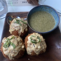 Mac bites and callaloo.
