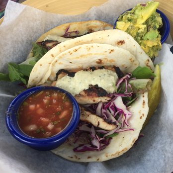 The Dolphin - Chicken tacos, chicken way over cooked but the guacamole was excellent - Seafood Markets Near Me - Hanalei, Hawaii