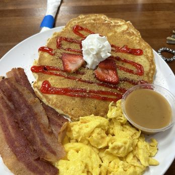 Makai Cafe - Strawberry Cheesecake pancakes - Breakfast & Brunch Near Me - Lake Havasu City, Arizona Makai Cafe - Strawberry Cheesecake pancakes - Breakfast & Brunch Near Me - Lake Havasu City, Arizona