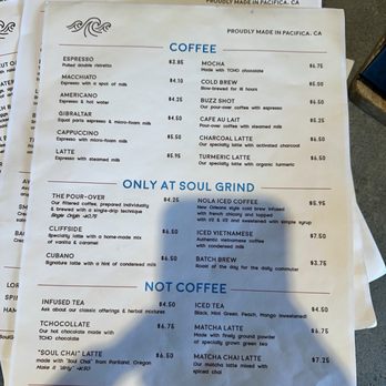Soul Grind Coffee Roasters - Menu (7/28/2025) - Coffee & Tea Near Me - Pacifica, California Soul Grind Coffee Roasters - Menu (7/28/2025) - Coffee & Tea Near Me - Pacifica, California