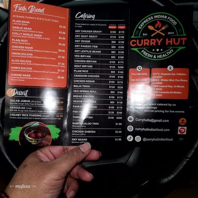 Menu photo 1 Curry Hut - Express Indian Food Pico Rivera, CA