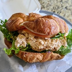 Chris' NY Sandwich Co - Cajun Chicken Salad Croissant, $12.95. :-) Big guy!